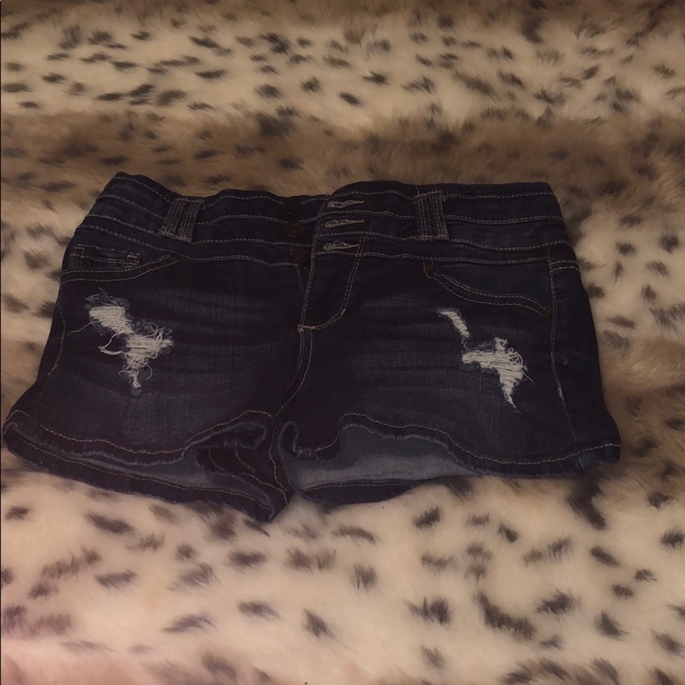 High waisted jean shorts